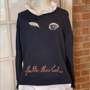 Ted Baker of London whimsical layered sweatshirt embellished